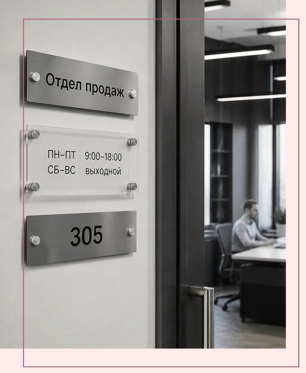 Офисные таблички на дверь в Когалыме по цене от 5066 р. | Аванза-Кгл